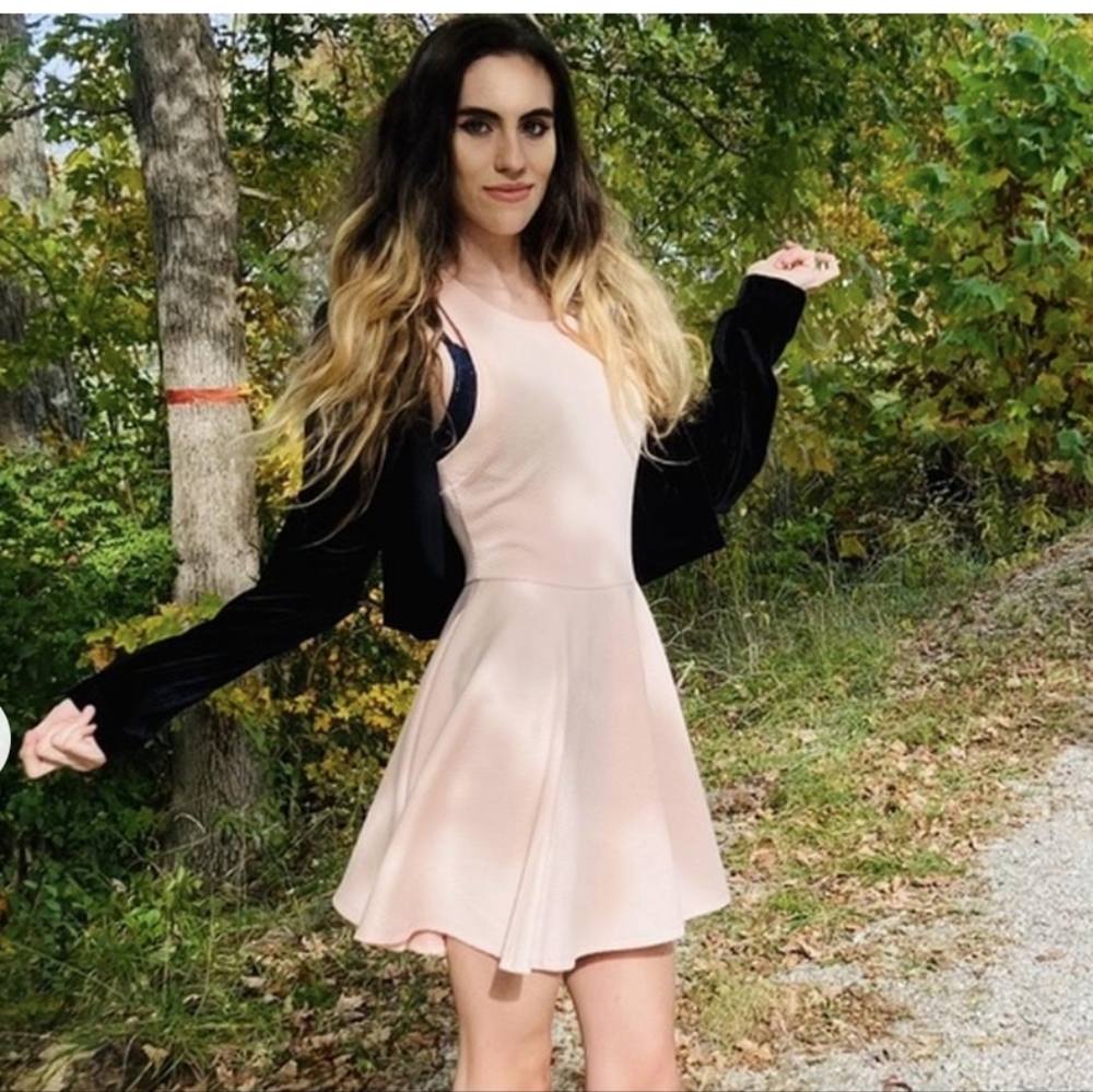 Kimchi Blue Ballet Pink Halter Cute Skater Dress